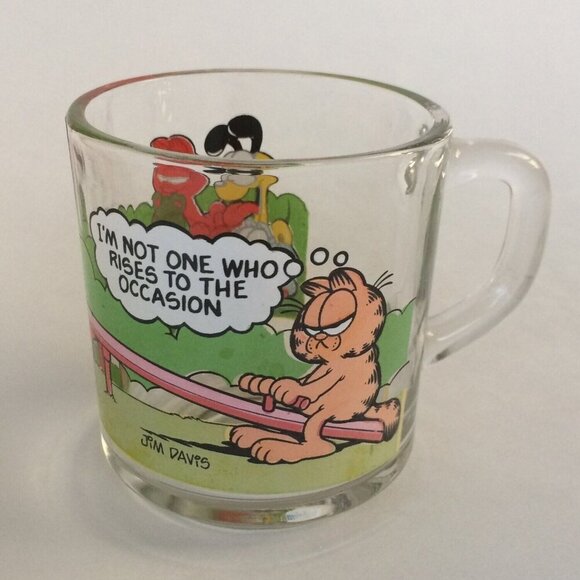 McDonalds Collector Glass Mug Garfield, Odie, Arlene, Nermal, Cartoon Characters - Picture 1 of 5